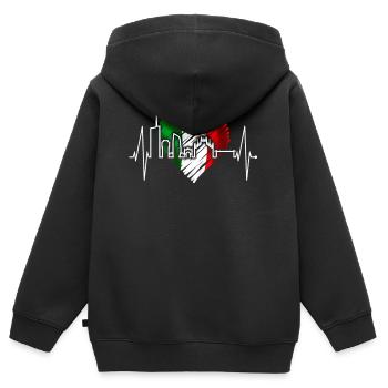 Mailand Skyline Italien Herzschlag Fan Love Milano - Kinder Premium Organic Zip Hoodie - Schwarz - Hinten - AI Model Kid Male (0cm)