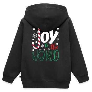 La joie dans le monde - Sweat Premium à capuche zippé enfant bio - noir - Dos - AI Model Kid Male (0cm)