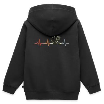 Schweißen Herzlinie - Kinder Premium Organic Zip Hoodie - Schwarz - Hinten - AI Model Kid Male (0cm)