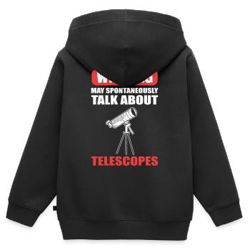 Teleskop-Warnung kann spontan über Teleskope - Kinder Premium Organic Zip Hoodie - Schwarz - Hinten - AI Model Kid Male (0cm)