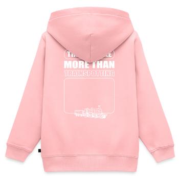 Trainspotter Things I Like More Than Trainspotting - Kids Premium Organic Zip-up Hoodie - rose - Back - AI Model Kid Female (0cm)