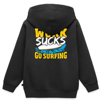 Surfer Planche De Surf Travail Sucer Aller Surfer - Sweat Premium à capuche zippé enfant bio - noir - Dos - AI Model Kid Male (0cm)
