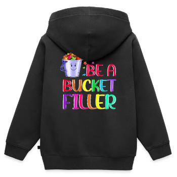 Lehrerin Wachstum Schulklasse Kinder Bucket Filler - Kinder Premium Organic Zip Hoodie - Schwarz - Hinten - AI Model Kid Male (0cm)
