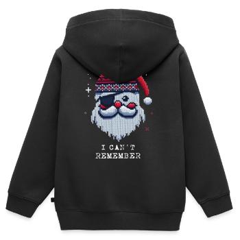 Weihnachtsmann mit Augenklappe Strickmuster - Kinder Premium Organic Zip Hoodie - Schwarz - Hinten - AI Model Kid Male (0cm)