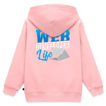 Web Developer Life Web Developer Programmer - Kinder Premium Organic Zip Hoodie - Rosa - Hinten - AI Model Kid Female (0cm)