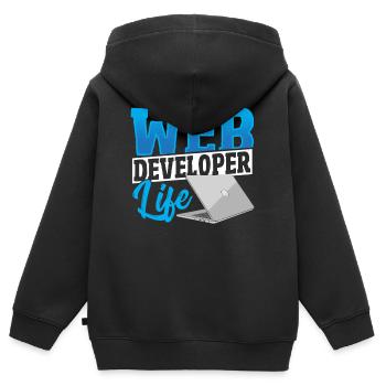 Web Developer Life Web Developer Programmer - Kinder Premium Organic Zip Hoodie - Schwarz - Hinten - AI Model Kid Male (0cm)