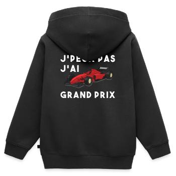 Je peux pas j ai grand prix - Sweat Premium à capuche zippé enfant bio - noir - Dos - AI Model Kid Male (0cm)
