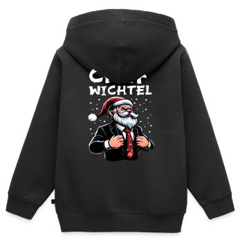 Chef Wichtel stylischer Weihnachts Gnome - Kinder Premium Organic Zip Hoodie - Schwarz - Hinten - AI Model Kid Male (0cm)