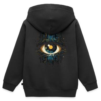 Eye Electronics - Kids Premium Organic Zip-up Hoodie - black - Back - AI Model Kid Male (0cm)