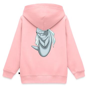 Delfin Braut Schleier Hochzeit - Kinder Premium Organic Zip Hoodie - Rosa - Hinten - AI Model Kid Female (0cm)