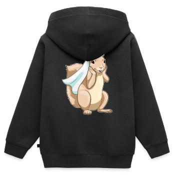 Eichhörnchen Braut Schleier Hochzeit - Kinder Premium Organic Zip Hoodie - Schwarz - Hinten - AI Model Kid Male (0cm)