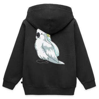 Papagei Braut Schleier Hochzeit - Kinder Premium Organic Zip Hoodie - Schwarz - Hinten - AI Model Kid Male (0cm)