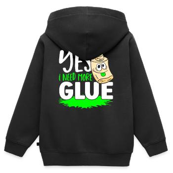 Ja, ich brauche mehr Leim Schleim Diy Flüssigkeit - Kinder Premium Organic Zip Hoodie - Schwarz - Hinten - AI Model Kid Male (0cm)