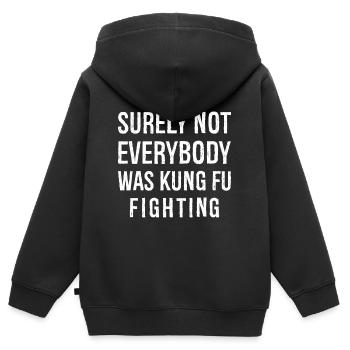 surly not everybody was kung fu fighting funny - Sweat Premium à capuche zippé enfant bio - noir - Dos - AI Model Kid Male (0cm)