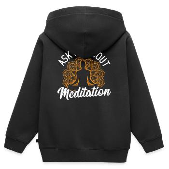 Yoga amant Chakra guérison Chakra guérison Art - Sweat Premium à capuche zippé enfant bio - noir - Dos - AI Model Kid Male (0cm)