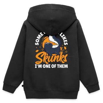 Certaines personnes aiment les mouffettes, je suis l’une d’entre elles - Sweat Premium à capuche zippé enfant bio - noir - Dos - AI Model Kid Male (0cm)