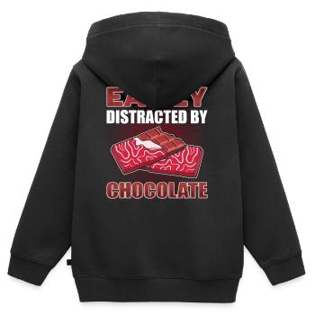 Süßigkeiten Liebhaber Junk Food Schokoladenriegel - Kinder Premium Organic Zip Hoodie - Schwarz - Hinten - AI Model Kid Male (0cm)