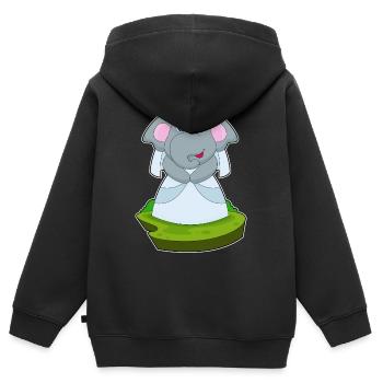 Elefant Braut Schleier Hochzeit - Kinder Premium Organic Zip Hoodie - Schwarz - Hinten - AI Model Kid Male (0cm)