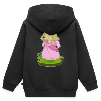 Hund Braut Schleier Hochzeit - Kinder Premium Organic Zip Hoodie - Schwarz - Hinten - AI Model Kid Male (0cm)