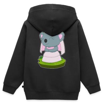 Koala Braut Schleier Hochzeit - Kinder Premium Organic Zip Hoodie - Schwarz - Hinten - AI Model Kid Male (0cm)