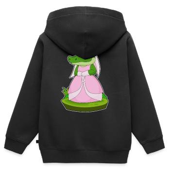 Krokodil Braut Schleier Hochzeit - Kinder Premium Organic Zip Hoodie - Schwarz - Hinten - AI Model Kid Male (0cm)