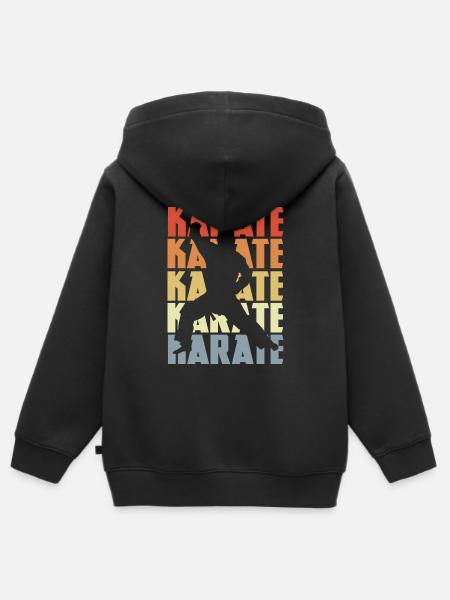 Retro Karate - Kinder Premium zip hoodie biologisch - zwart