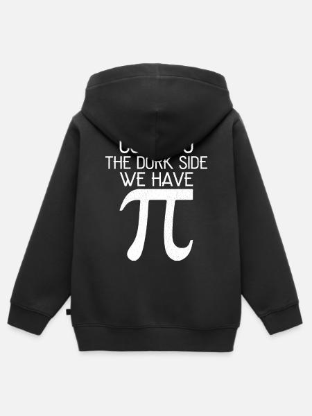 Come to the dork side we have pi funny shirt - Kids Premium Organic Zip-up Hoodie - black
