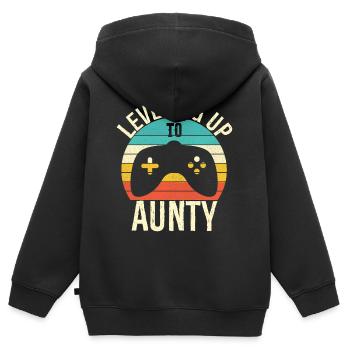 Aufsteigen zur Tante - Kinder Premium Organic Zip Hoodie - Schwarz - Hinten - AI Model Kid Male (0cm)
