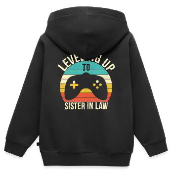 Aufstieg zur Schwägerin - Kinder Premium Organic Zip Hoodie - Schwarz - Hinten - AI Model Kid Male (0cm)