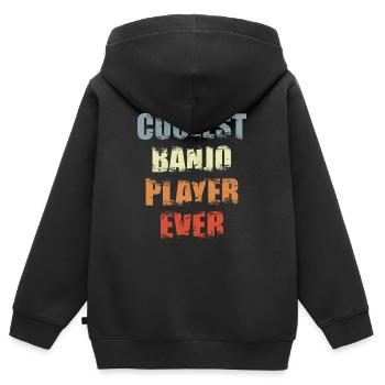 Funny banjo player - Kids Premium Organic Zip-up Hoodie - black - Back - AI Model Kid Male (0cm)