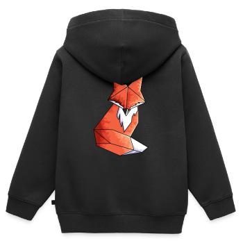 Geometrisches Fuchs Liebhaber Mathe Geometrie - Kinder Premium Organic Zip Hoodie - Schwarz - Hinten - AI Model Kid Male (0cm)