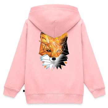 Géométrique Fox Lover Math Géométrie - Sweat Premium à capuche zippé enfant bio - rose - Dos - AI Model Kid Female (0cm)