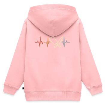 Metzger Hackbeil Pulsschlag - Kinder Premium Organic Zip Hoodie - Rosa - Hinten - AI Model Kid Female (0cm)