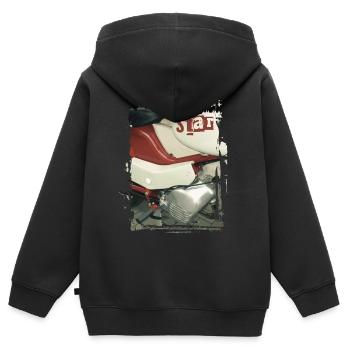 Simson Star - Kinder Premium Organic Zip Hoodie - Schwarz - Hinten - AI Model Kid Male (0cm)