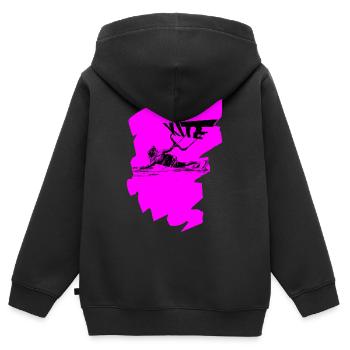 Milan rose - Sweat Premium à capuche zippé enfant bio - noir - Dos - AI Model Kid Male (0cm)
