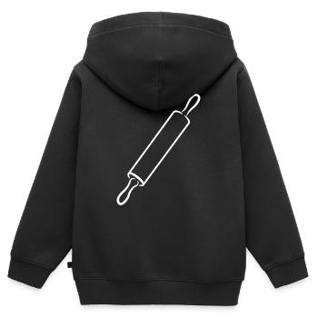 Rolling Pin Drawing - Kids Premium Organic Zip-up Hoodie - black - Back - AI Model Kid Male (0cm)