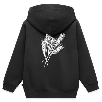 5 épis de blé - Sweat Premium à capuche zippé enfant bio - noir - Dos - AI Model Kid Male (0cm)