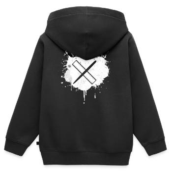 Stift Lineal - Kinder Premium Organic Zip Hoodie - Schwarz - Hinten - AI Model Kid Male (0cm)