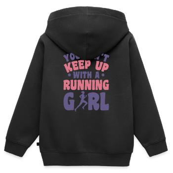 Coureur - Sweat Premium à capuche zippé enfant bio - noir - Dos - AI Model Kid Male (0cm)