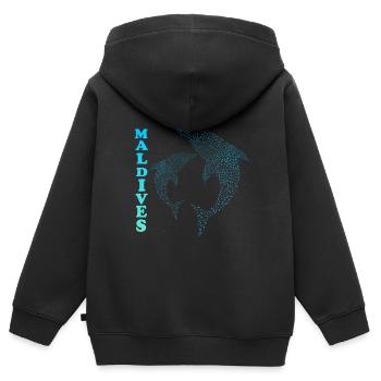 Malediven Delfine Maldives Dauphins - Sweat Premium à capuche zippé enfant bio - noir - Dos - AI Model Kid Male (0cm)