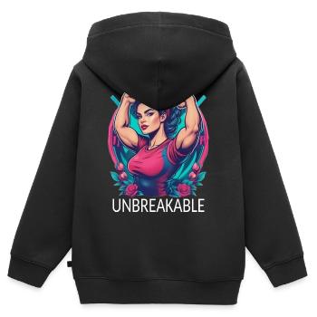 Frauenpower - Kinder Premium Organic Zip Hoodie - Schwarz - Hinten - AI Model Kid Male (0cm)