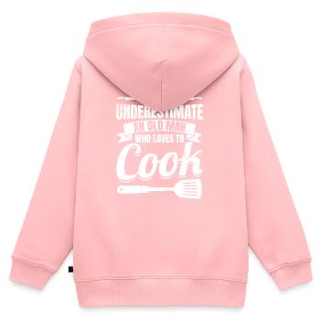 Koch Großvater - Kinder Premium Organic Zip Hoodie - Rosa - Hinten - AI Model Kid Female (0cm)