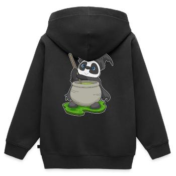 Panda Hexe Zaubertrank - Kinder Premium Organic Zip Hoodie - Schwarz - Hinten - AI Model Kid Male (0cm)