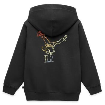Croquis de Breakdancer Vintage - Sweat Premium à capuche zippé enfant bio - noir - Dos - AI Model Kid Male (0cm)