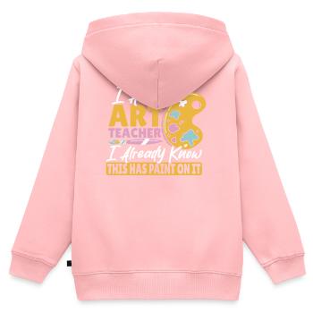 Künstler, Liebhaber, Maler, Kunstlehrer, - Kinder Premium Organic Zip Hoodie - Rosa - Hinten - AI Model Kid Female (0cm)