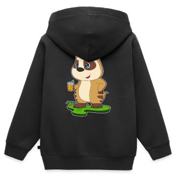 Erdmännchen Saft - Kinder Premium Organic Zip Hoodie - Schwarz - Hinten - AI Model Kid Male (0cm)