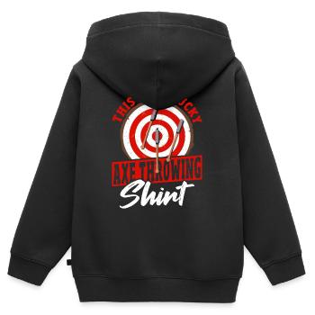 Axt Axt-Werfer Axt-Werfer-Liebhaber - Kinder Premium Organic Zip Hoodie - Schwarz - Hinten - AI Model Kid Male (0cm)