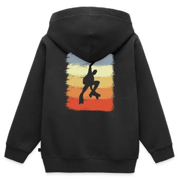 Vintage Rollschuhläufer - Kinder Premium Organic Zip Hoodie - Schwarz - Hinten - AI Model Kid Male (0cm)
