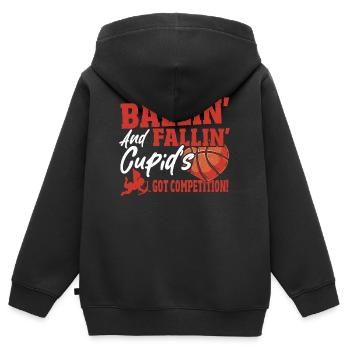 Heart Basket Couples Basketball Must Haves for - Kids Premium Organic Zip-up Hoodie - black - Back - AI Model Kid Male (0cm)