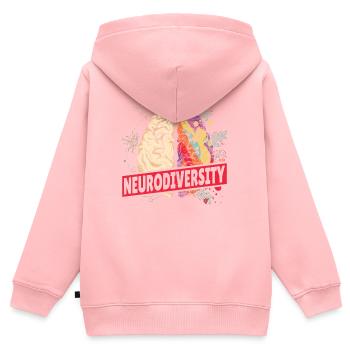 Neurodiversität Gehirn Autismus-Bewusstsein Asd - Kinder Premium Organic Zip Hoodie - Rosa - Hinten - AI Model Kid Female (0cm)